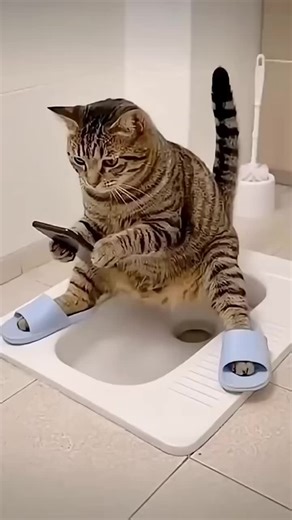 Cat please open the door of toilet👀👀👀😳😡#funny #cats