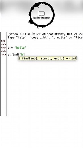 Python String Method (Find & Index)