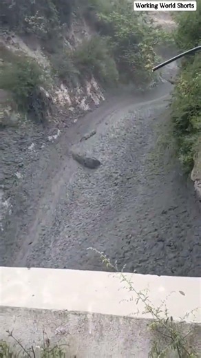🏔️🌊 Geological Phenomenon: Heavy Mudflow and Debris Torrent In Mountainous Valley
