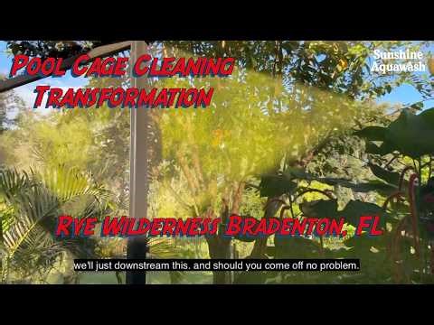 Screen Enclosure Pressure Washing | Bradenton, FL Pool Cage Clean #satisfying #transformation