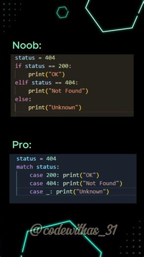 Python Pattern Matching (match-case) | Clean Conditional Logic | #shorts #viral #youtubeshorts