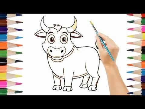 How to Draw a Bull Step by Step | Easy Bull Drawing for Kids #coloring #yt #cartoon #art
