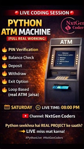 Build a Real ATM Machine in Python 🏦 | Complete Project Step by Step