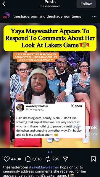 Yaya MAYWEATHER Responds To Comments Talking Bad About Her Look At The Lakers Game 😳 #greenscreen #yayamayweather #fyp