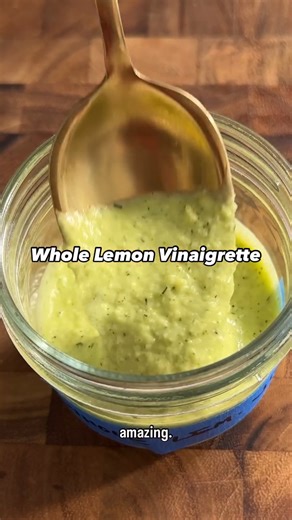 Food & Wine on Instagram: "We’re continuing the countdown of F&W’s ✨20 most popular recipes of 2025✨ with number 4: Whole Lemon Vinaigrette. Here's how to make it in just five minutes: Ingredients -1 medium lemon -3/4 cup extra-virgin olive oil -1/4 cup mixed fresh tender herbs (such as chives, dill, and basil) -2 tablespoons rice vinegar -1 teaspoon Dijon mustard -1 small garlic clove -2 teaspoons kosher salt -1/4 teaspoon black pepper Directions Cut off and discard ends of lemon. Cut lemon int