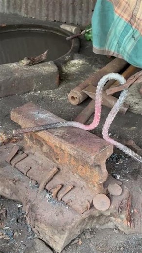 Ceiling Fan Hook Bending with Fire | MS Rod Hot Bending Process #HotMetalBending #metalbending