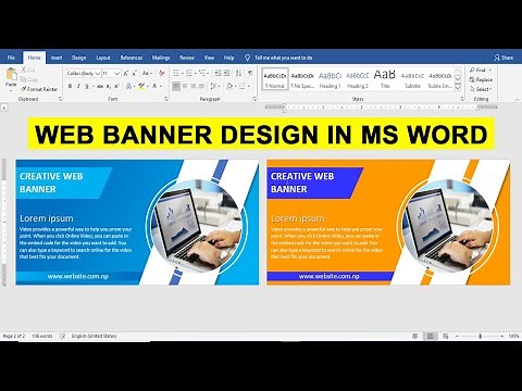 How to make Web Banner Design in Ms word | word Tips & Tricks