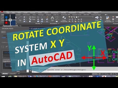 Rotate Coordinate System X Y AutoCAD. Turn Drawing and Change UCS axes