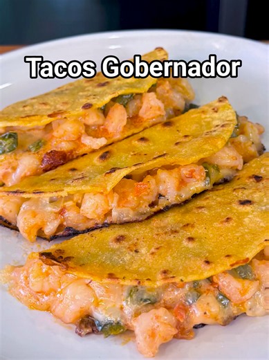 Tacos Gobernador de camarón con queso — receta fácil