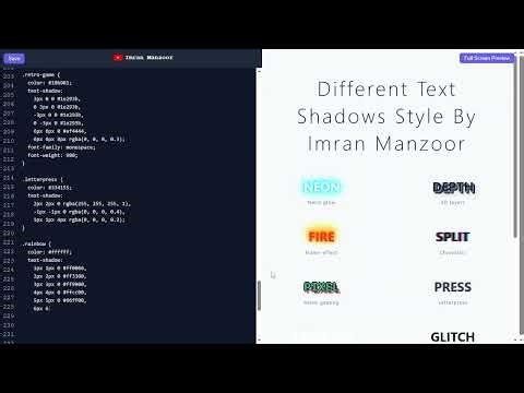 12 Creative CSS Text Shadow Effects | Neon, Fire, Glitch & More | HTML & CSS Tutorial