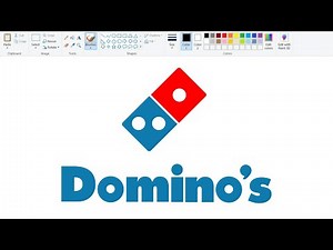 How to draw Domino's Logo on Computer using Ms Paint | Domino's Pizza Logo Drawing.