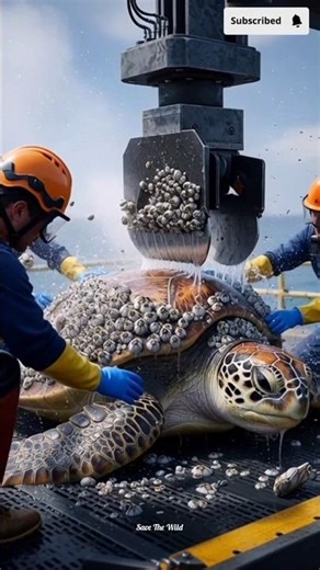 Turtle Barnacles Removal #barnacles #turtle #rescue