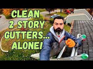 Cleaning 2 Story Gutters Alone – How I do It All Safely, Plus Ladder Handling Tips