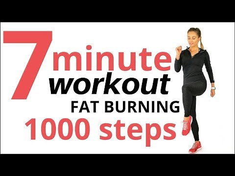 WALKING AT HOME - 7 MINUTE FAT BURNING FAST PACE WALK -1000 STEPS AT HOME - INDOOR WALKING WORKOUT