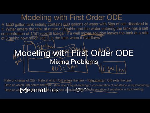 Modeling with First Order Differential Equations: Mixing Problems | Mezmathics