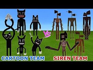 CARTOON CAT TEAM vs. SIREN HEAD TEAM in Minecraft | Epic Team-Up Battle | Trevor Henderson Creatures