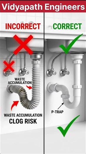 Correct vs Incorrect Sink Drain 🚰 Installation..............#vidyapathengineers