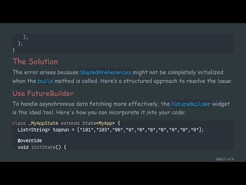 Fixing the Error Screen When Loading SharedPreferences in Flutter