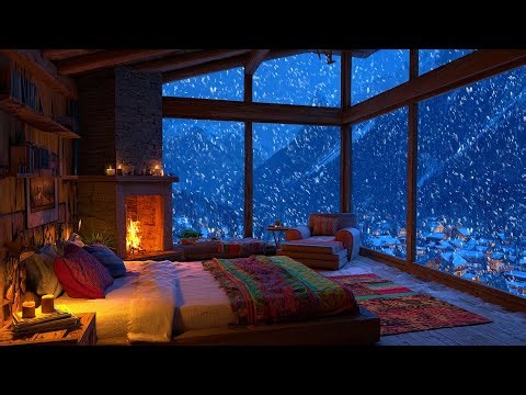 Fireplace Crackling & Wind Howling in the Night | Say Goodbye to Stress and Sleep Well in 5 Minutes