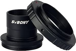 SVBONY Telescope Photo Adapter, T Adapter and T2 T Ring Adapter 1.25 inch Telescope Accessory Compatible for Nikon Camera and Telescope