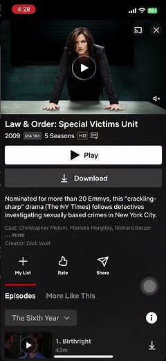 Navigating through the Netflix app user interface