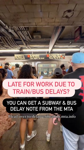9.8K views · 176 reactions | If you were late for work due to train or bus delays, you can request a “Subway and Bus Delay Verification” from the MTA. Head over to https://delayverification.mta.info #NYCSubway #NYC #NewYorkCity | NYC Subway Life | Facebook