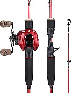 Sougayilang Fishing Rod and Reel Combo, 2-Piece M/MH Fishing Pole with Baitcasting Reel Set, Baitcaster Combo