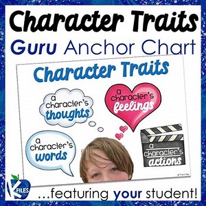 Character Trait Guru Anchor Chart and Graphic Organizer for Characterization