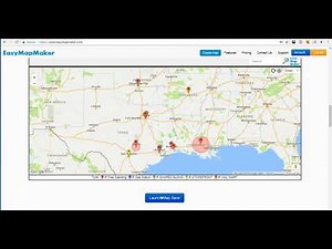 Overview of adding a custom radius around pins using easymapmaker.com