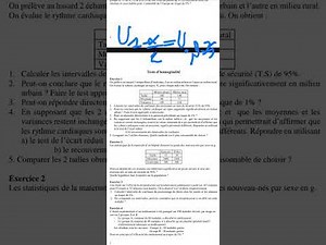 Révision et exercice biostatistique s2