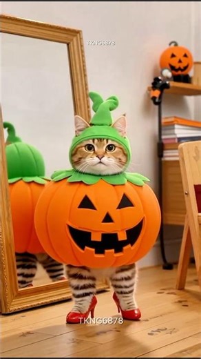 🎃 Halloween Costumes Gone Wrong | Funny AI Cat Pumpkin Disaster 😹🐱 #TKNG6878