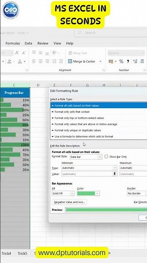 Create a Progress Bar in Excel