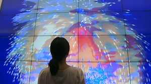 This interactive office lobby changes shapes as people walk by