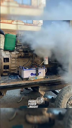 COLD START ON OLD DIESEL GENERATOR ENGINE #dieselpower #diesel #dieselengine