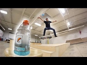 EPIC BOTTLE FLIPPING WHILE SKATEBOARDING!!