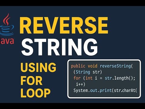 Reverse String in Java Using For Loop | Java Coding Important Interview Question |