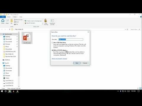 How to Burn files to a disc in Windows 10