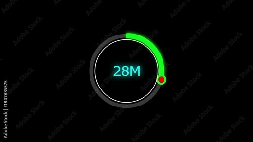 48 Meter Glowing line Letter Icon animation. Distance Counter Circular Meter Progress Animation. 48 Meter Glowing line Letter Icon animation. and creating a stunning 4k video.