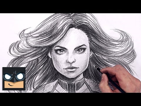 How To Draw Captain Marvel | Sketch Art Lesson (Step by Step)