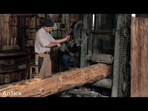 This Is How Log Turned Into Lumber in 1940s - Process of Milling Wood by Hand