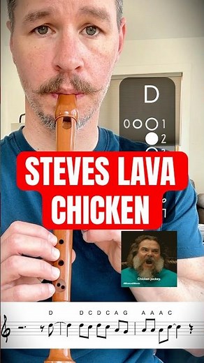 Steve's Lava Chicken Minecraft Recorder Tutorial Chicken Jockey #recorder #tutorial #minecraft