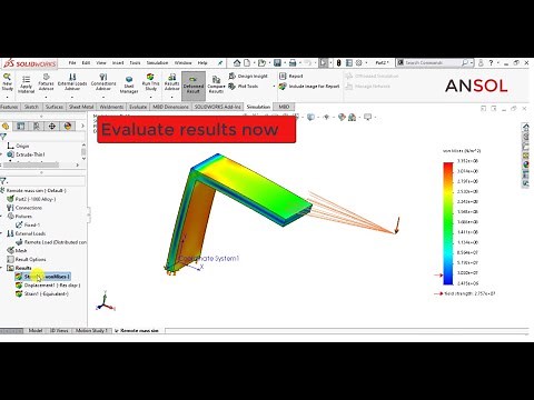 Solidworks simulation 127| How to apply remote load/mass?