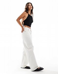 ASOS DESIGN backless gathered halter top in black | ASOS