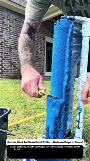 Genius Hack to Clean Paint Roller – No More Drips or Mess!