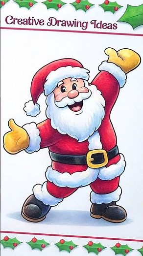 Santa Claus Drawing ✏️🎄Simple & Cute Christmas Art for Beginners