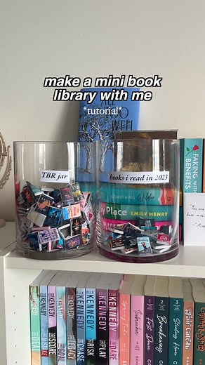 a mini book library is the best thing I’ve ever done #minibooks #minibookshelf #minibooktutorial #booktok #bookcraft #bookshelf #bookshelfdecor #booklover #bookcollection