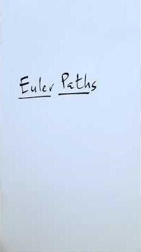 What makes an Euler's Path?