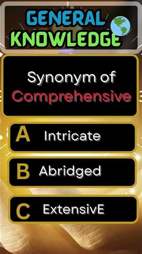 what is the synonym of |Comprehensive. #englishgrammar |#synonyms #brainteaser #puzzle