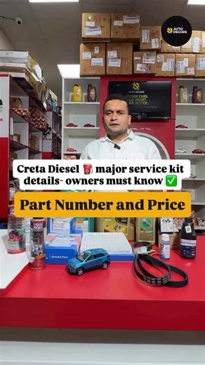 🔧 Hyundai Creta Diesel Major Service – Before You Google, Read This ✅ Agar aap Hyundai Creta Diesel major service karwane ja rahe hain aur Google par search kar rahe hain👇 “Creta diesel service cost?” “Creta diesel major service me kya-kya change hota hai?” “Creta diesel genuine oil filter, fuel filter, air filter?” “Creta diesel service kit year-wise?” 👉 To ye reel aapke liye hai. Creta Diesel Major Service sirf engine oil change nahi hoti. Isme genuine engine oil (correct grade) ke saath: ✔