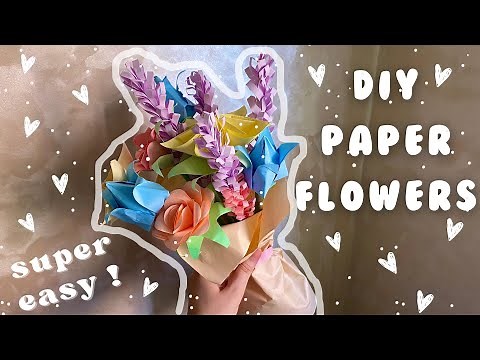 DIY PAPER FLOWER BOUQUET 💐 fun things to do when you're bored !!